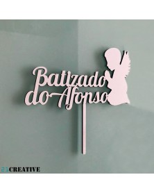 Topper 'Batizado' personalizado com nome