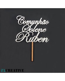 Topper 'Comunhão Solene' personalizado com nome