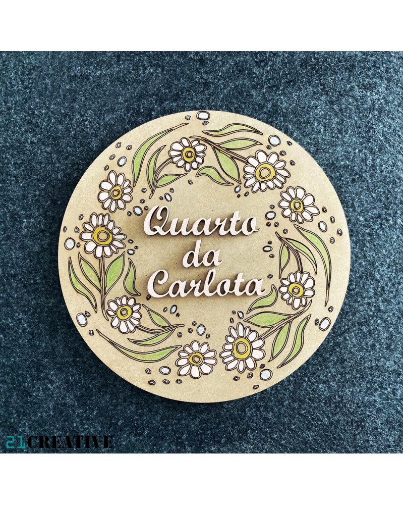 Placa para porta de quarto personalizada com nome