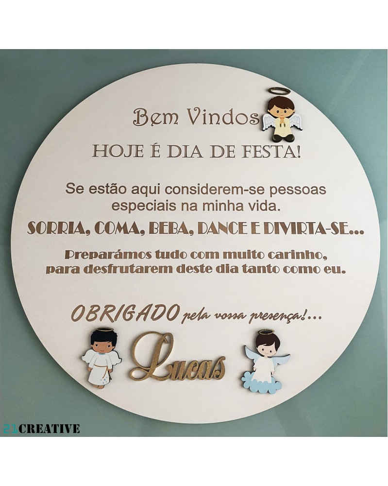 Placa 'Bem Vindos'